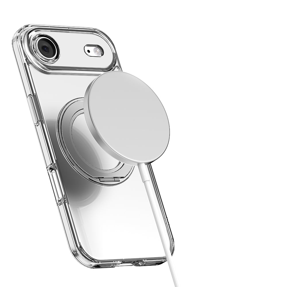 Apple iPhone 17 Air Kılıf M-safe Şarj Özellikli Standlı Airbag Tasarımlı Mutural Fresh Serisi Kapak Şeffaf