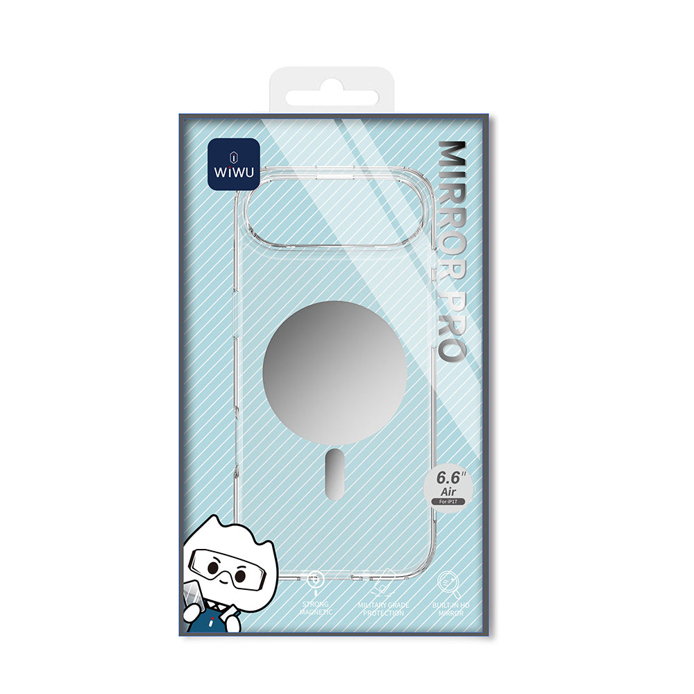 Apple iPhone 17 Air Kılıf M-safe Şarj Özellikli Wiwu MCC-701 Aynalı Pro Serisi Sert PC Kapak Şeffaf