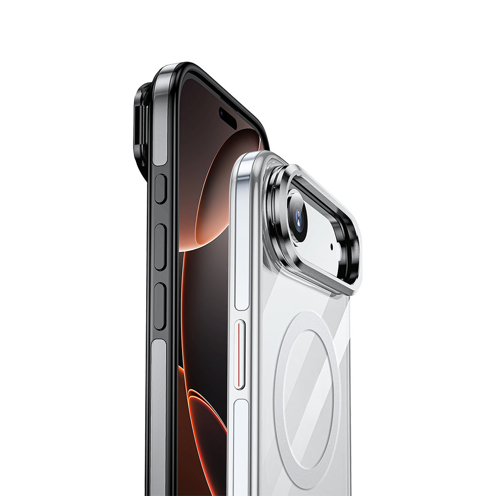 Apple iPhone 17 Air Kılıf M-safe Şarj Özellikli Wlons Standlı Efsane Kapak Mavi