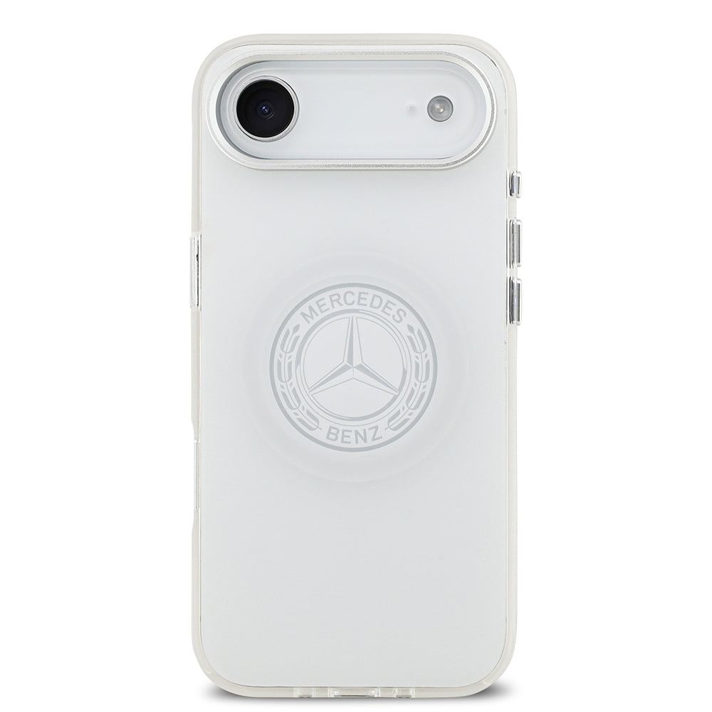 Apple iPhone 17 Air Kılıf Mercedes Benz Orjinal Lisanslı M-safe Şarj Özellikli Buzlu PC Nostaljik Yıldız Dizayn Kapak Beyaz