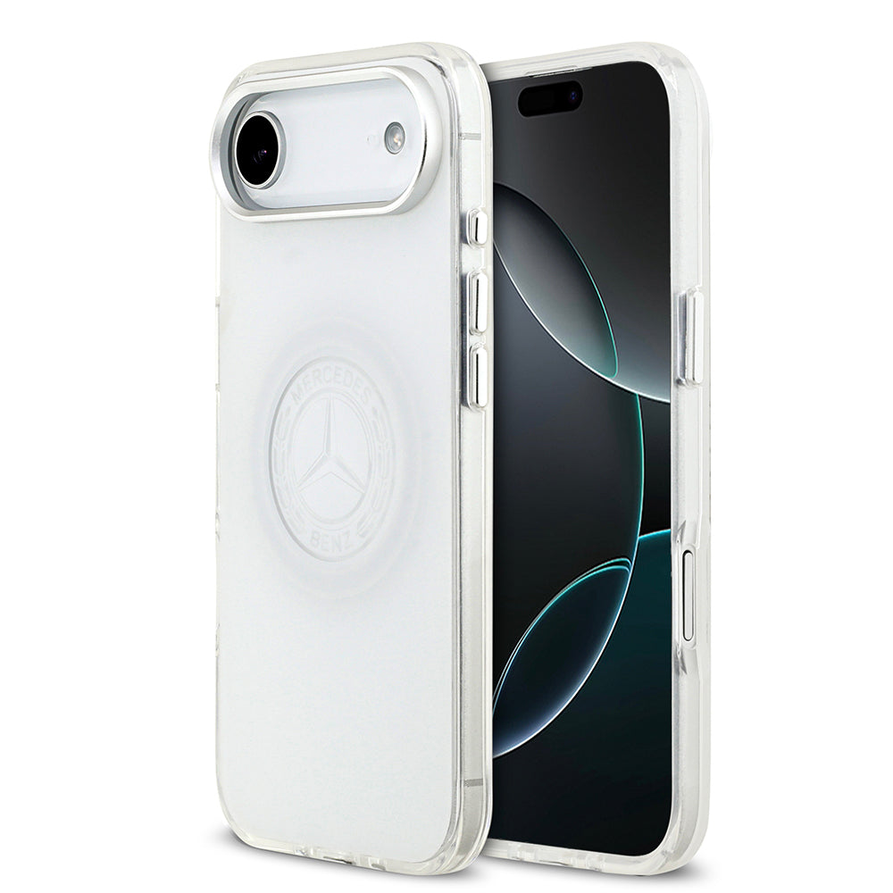 Apple iPhone 17 Air Kılıf Mercedes Benz Orjinal Lisanslı M-safe Şarj Özellikli Buzlu PC Nostaljik Yıldız Dizayn Kapak Beyaz