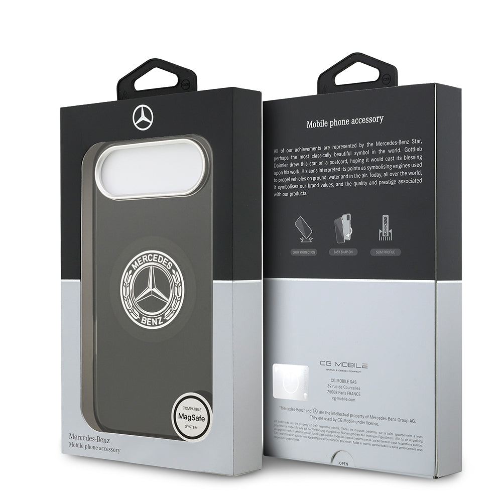 Apple iPhone 17 Air Kılıf Mercedes Benz Orjinal Lisanslı M-safe Şarj Özellikli Çift Katmanlı PC Nostaljik Yıldız Dizayn Kapak Gri