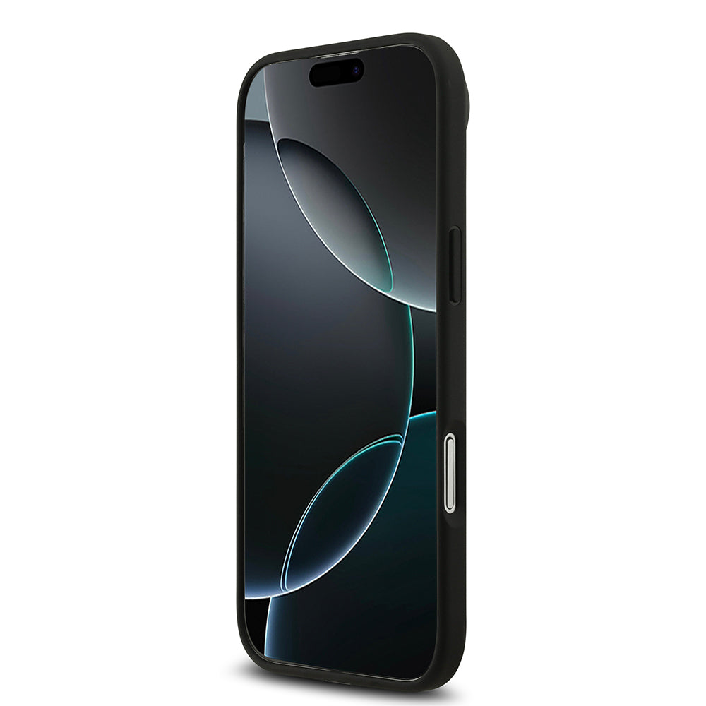 Apple iPhone 17 Air Kılıf Mercedes Benz Orjinal Lisanslı M-safe Şarj Özellikli Dokulu Desenli Deri Kapak Siyah