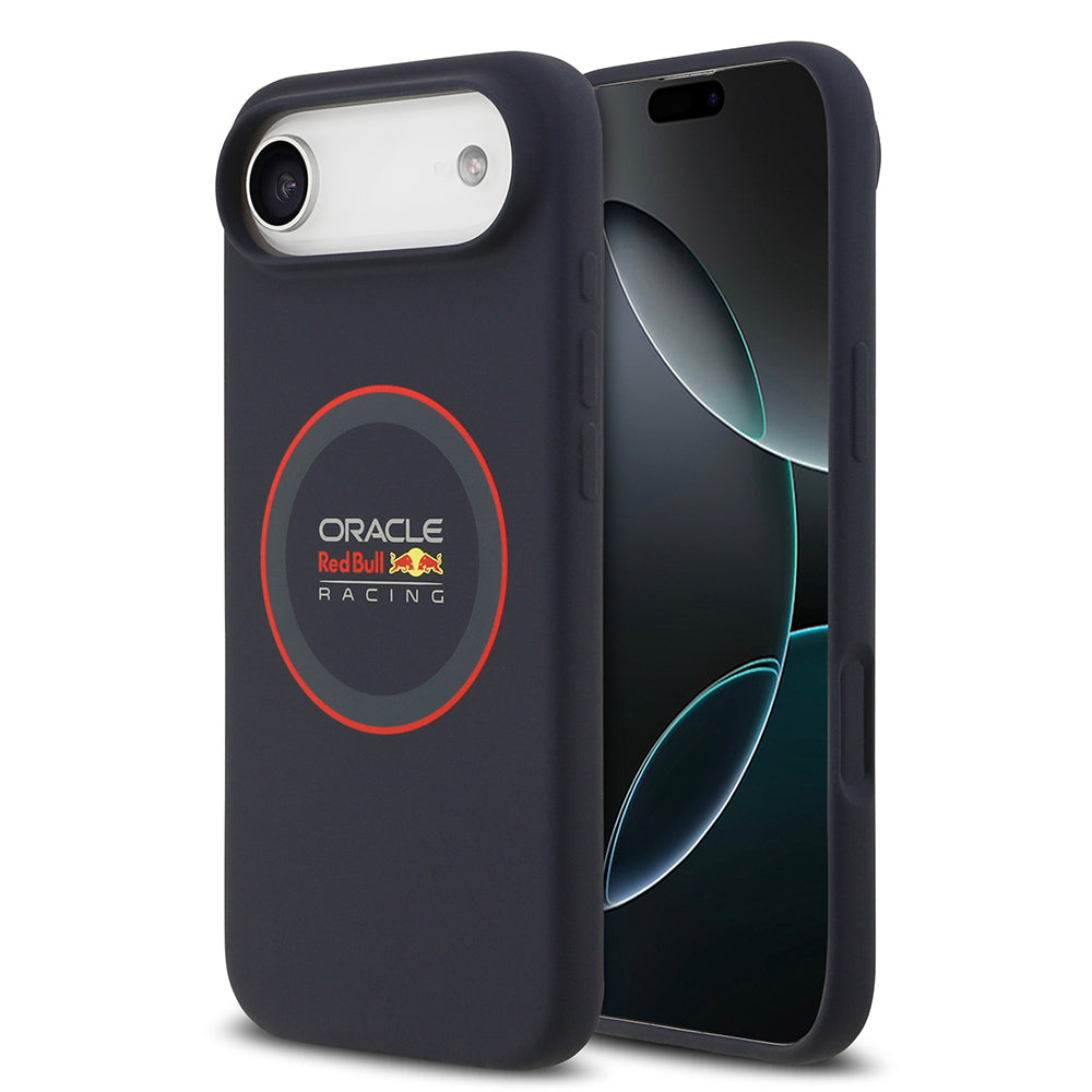 Apple iPhone 17 Air Kılıf Redbull Orjinal Lisanslı M-safe Şarj Özellikli Kırmızı Halka ve Logo Silikon Kapak Lacivert
