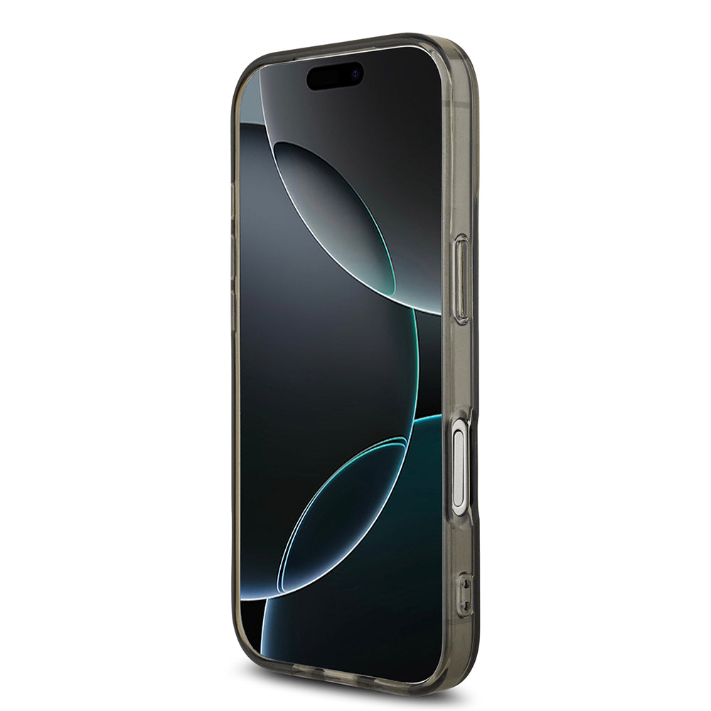 Apple iPhone 17 Kılıf AMG Orjinal Lisanslı M-safe Şarj Özellikli IML Baskı Logolu Çift Katmanlı Bow Lines Kapak Siyah