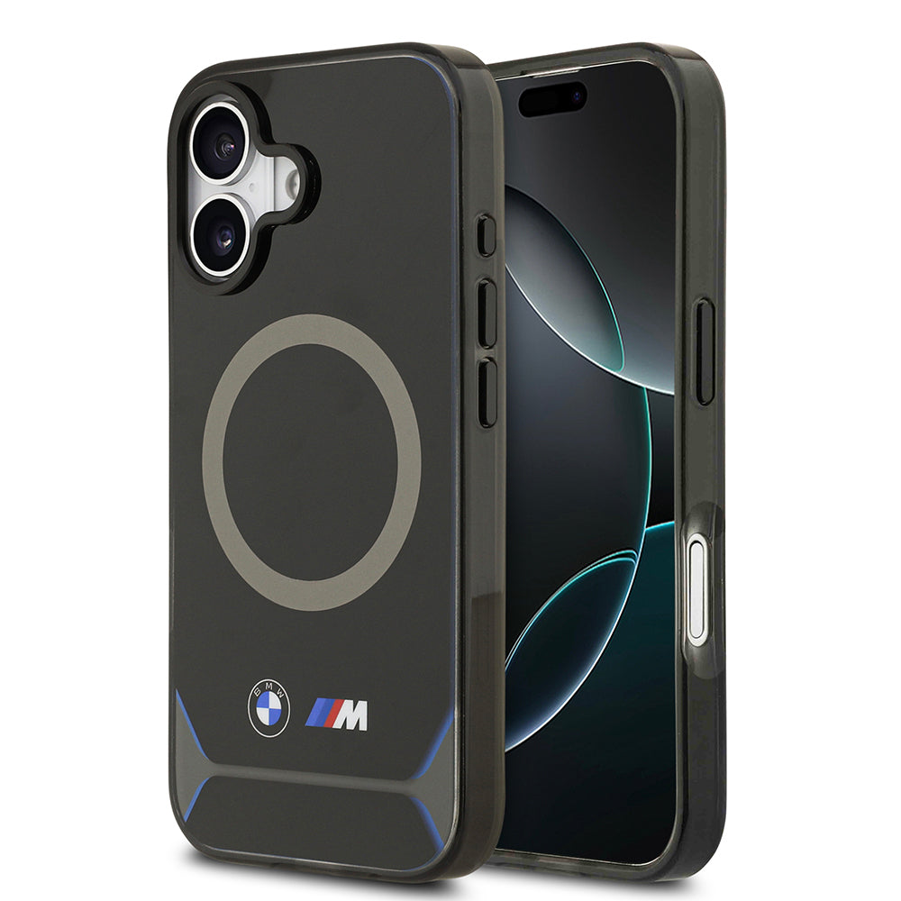 Apple iPhone 17 Kılıf BMW Orjinal Lisanslı M-safe Şarj Özellikli Metal Buton Tasarımlı IML Baskılı M Dizayn Kapak Mavi