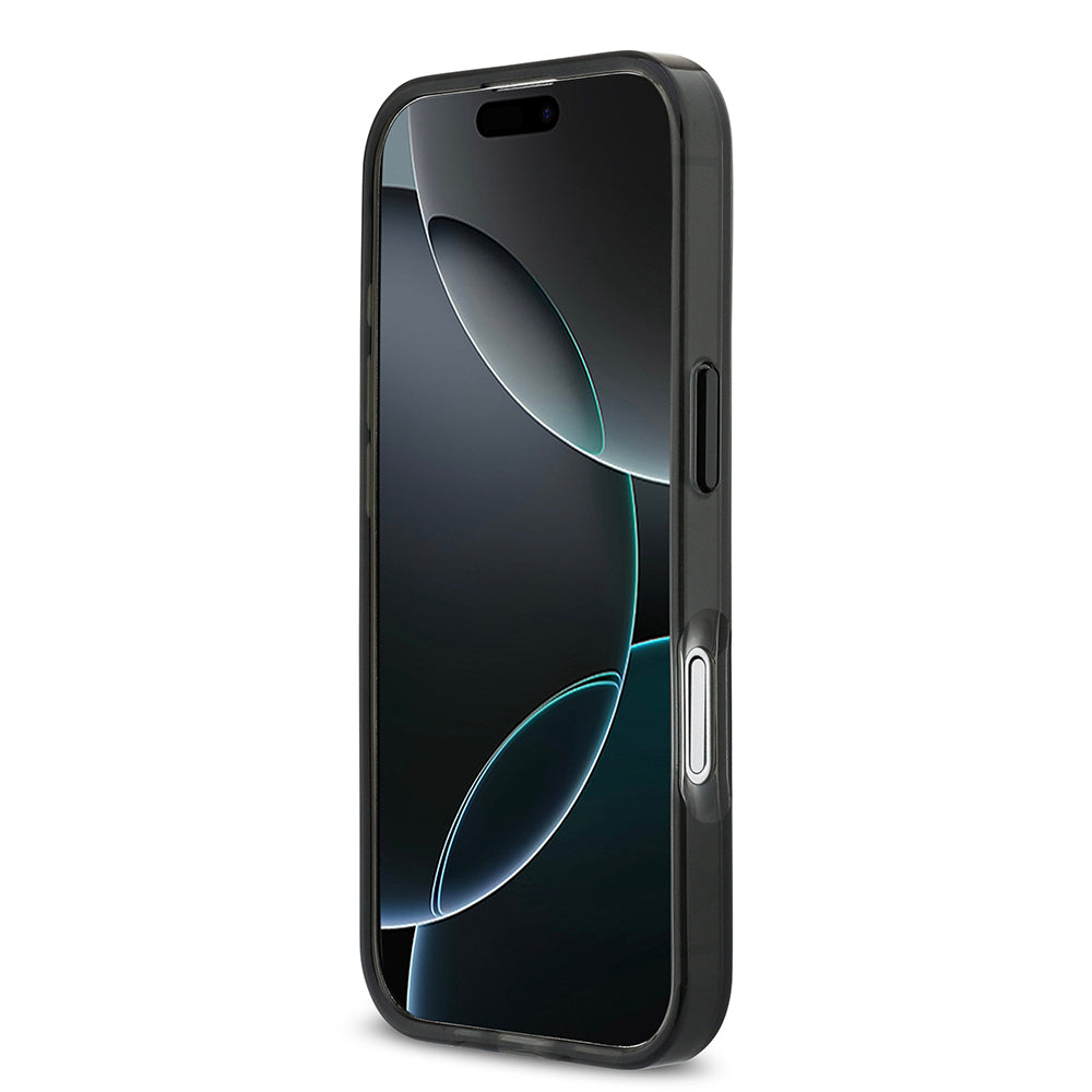 Apple iPhone 17 Kılıf BMW Orjinal Lisanslı M-safe Şarj Özellikli Metal Kamera Butonlu Yatay Şeritli M Dizayn Kapak Siyah