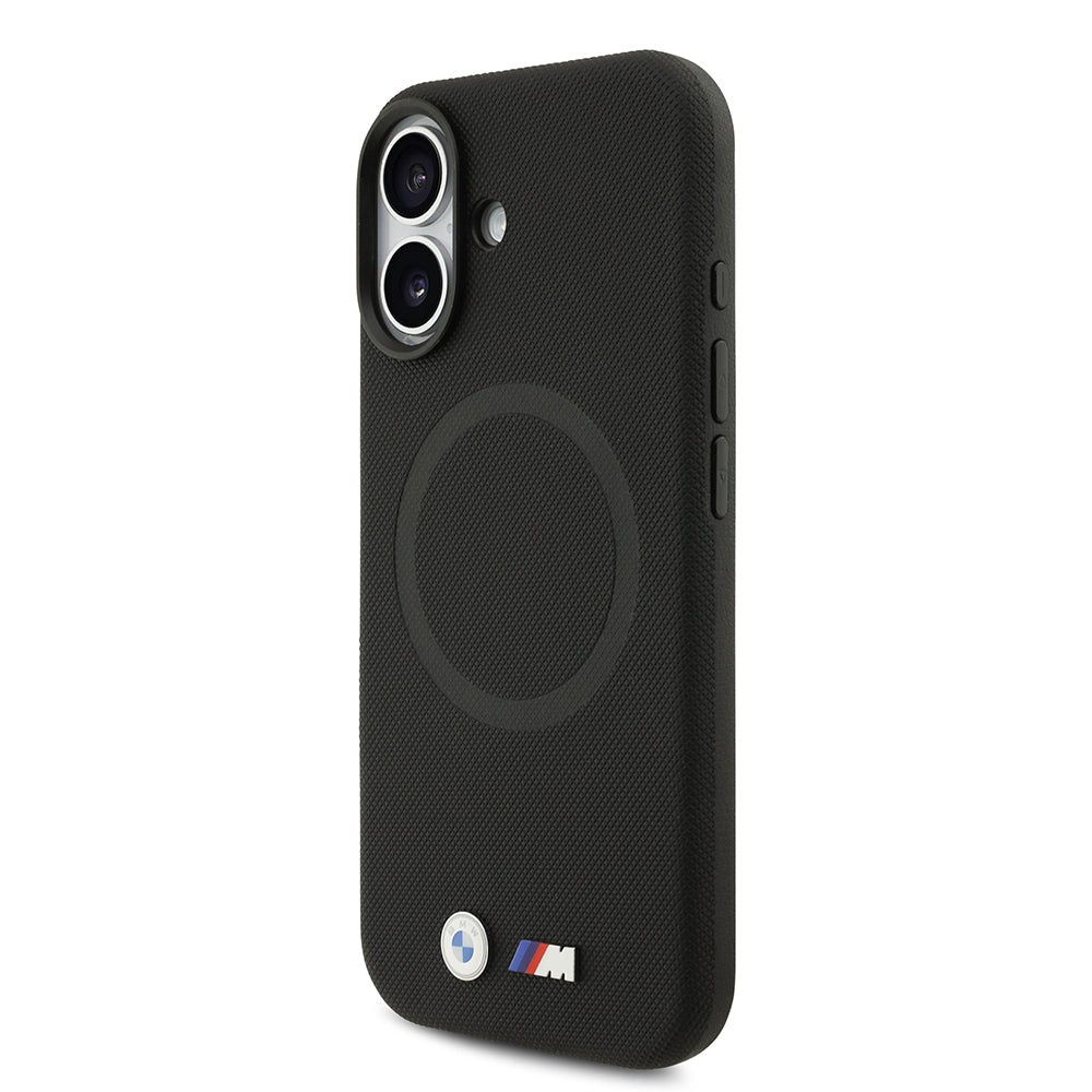 Apple iPhone 17 Kılıf BMW Orjinal Lisanslı M-safe Şarj Özellikli Metal Logolu Delikli M Dizayn Deri Kapak Siyah