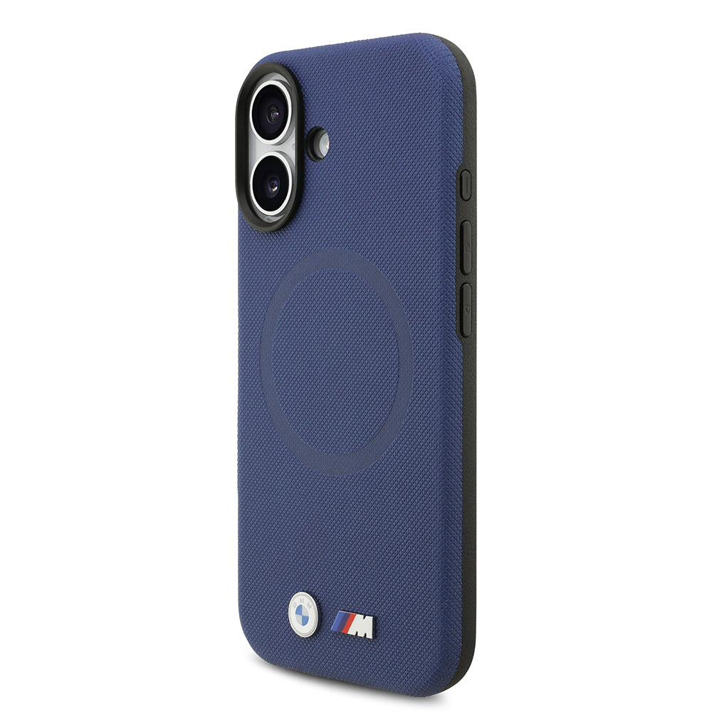 Apple iPhone 17 Kılıf BMW Orjinal Lisanslı M-safe Şarj Özellikli Metal Logolu Delikli M Dizayn Deri Kapak Gri