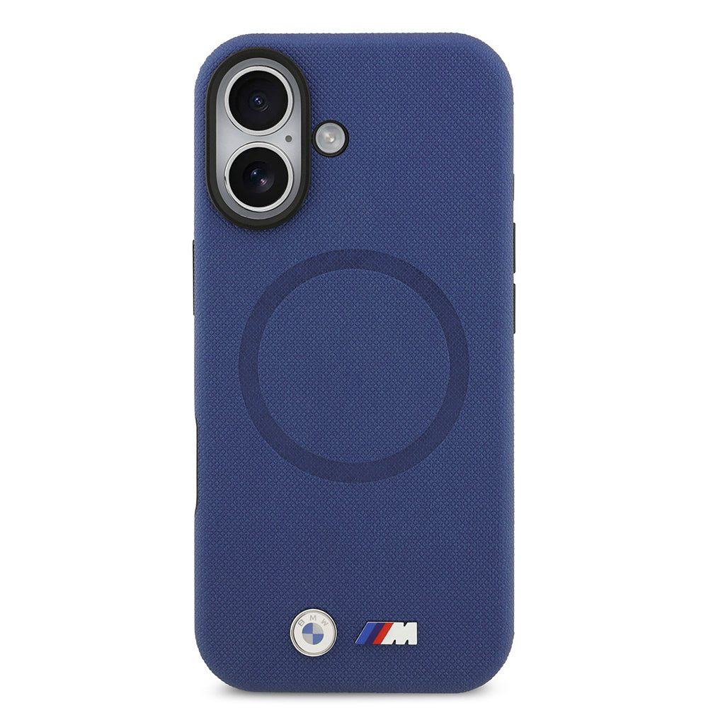 Apple iPhone 17 Kılıf BMW Orjinal Lisanslı M-safe Şarj Özellikli Metal Logolu Delikli M Dizayn Deri Kapak Füme