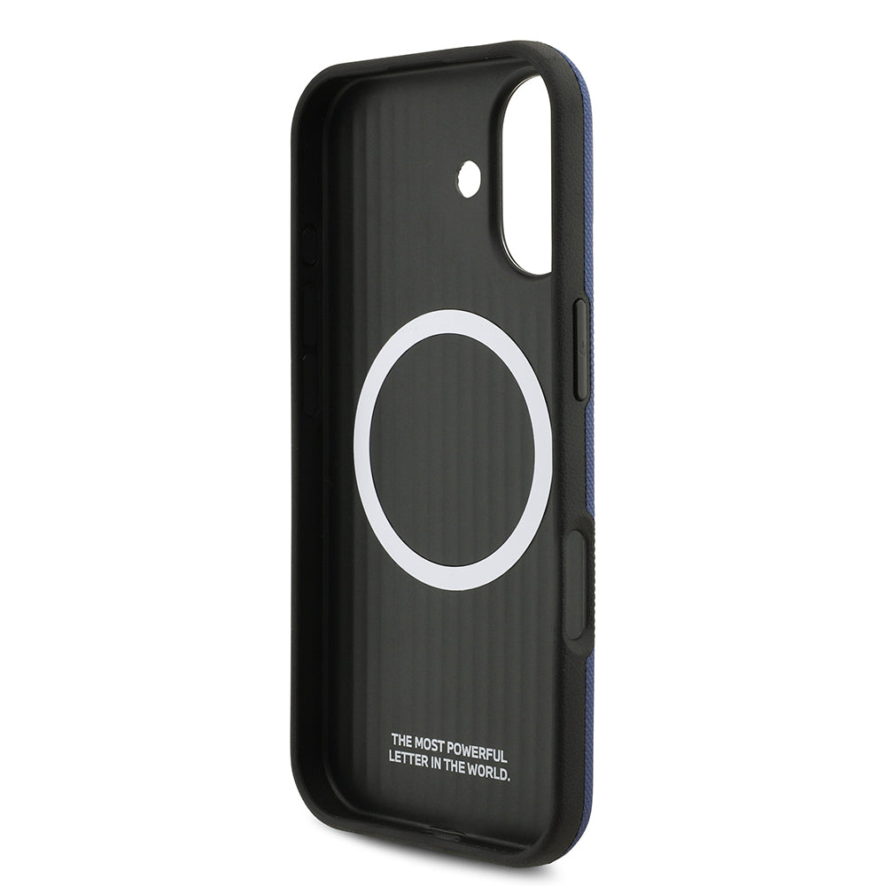 Apple iPhone 17 Kılıf BMW Orjinal Lisanslı M-safe Şarj Özellikli Metal Logolu Delikli M Dizayn Deri Kapak Gri