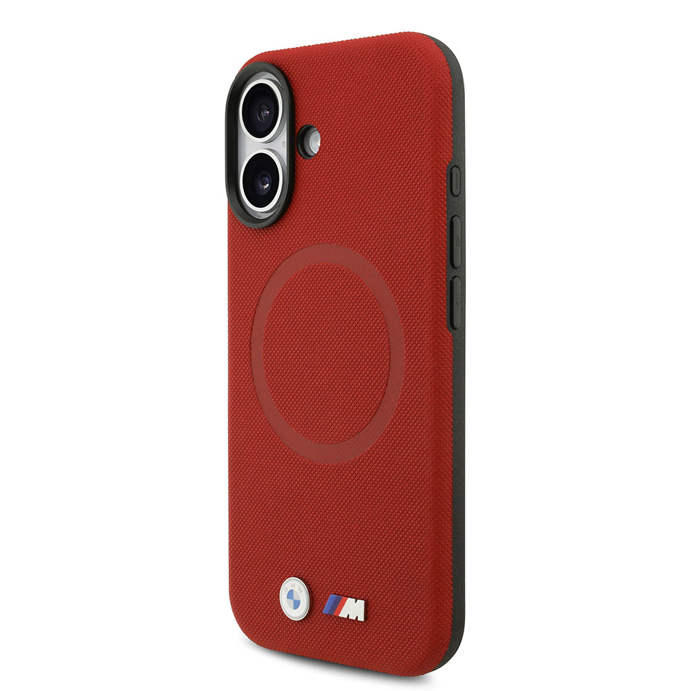 Apple iPhone 17 Kılıf BMW Orjinal Lisanslı M-safe Şarj Özellikli Metal Logolu Delikli M Dizayn Deri Kapak Füme