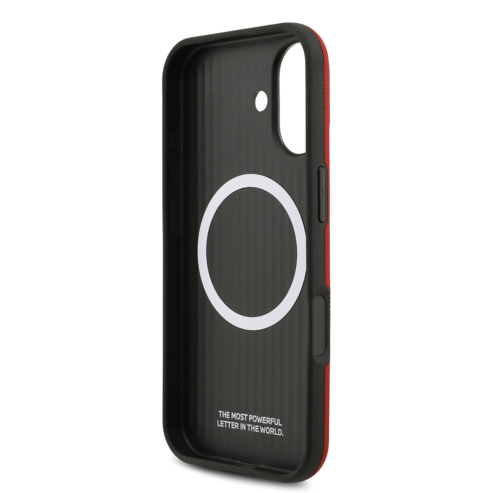 Apple iPhone 17 Kılıf BMW Orjinal Lisanslı M-safe Şarj Özellikli Metal Logolu Delikli M Dizayn Deri Kapak Lacivert