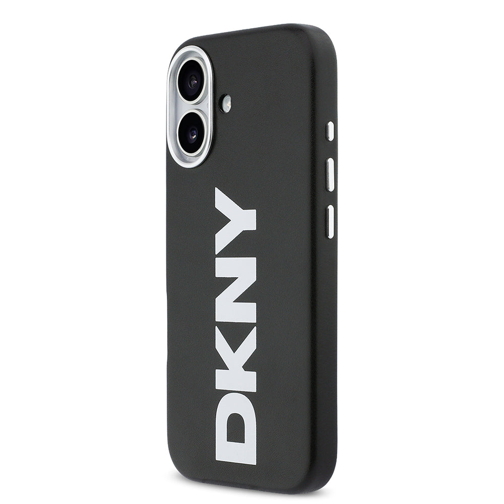 Apple iPhone 17 Kılıf DKNY Orjinal Lisanslı M-safe Şarj Özellikli PU Büyük Dikey Logolu Kapak
