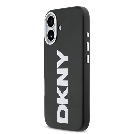 Apple iPhone 17 Kılıf DKNY Orjinal Lisanslı M-safe Şarj Özellikli PU Büyük Dikey Logolu Kapak