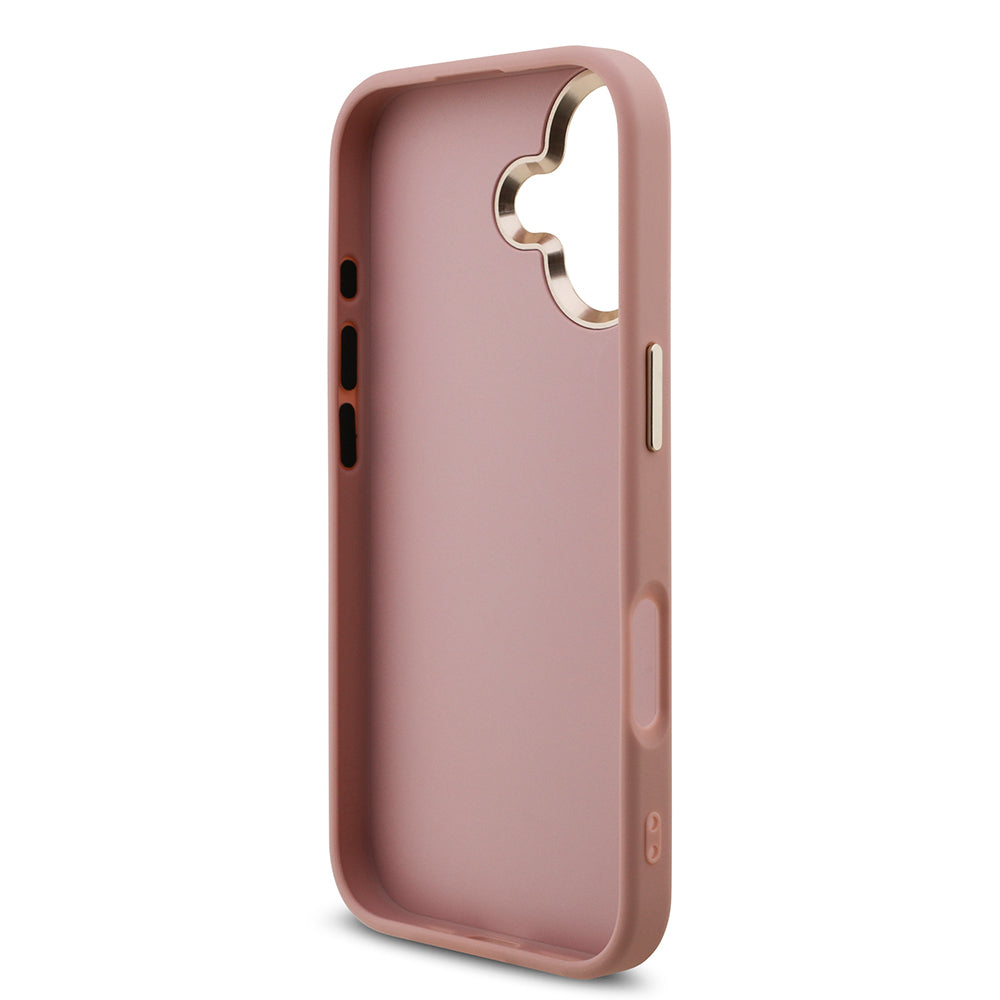 Apple iPhone 17 Kılıf Guess Orjinal Lisanslı 4G Büyük Metal Kamera Çerçeveli ve Logolu Glitter Kapak Gri