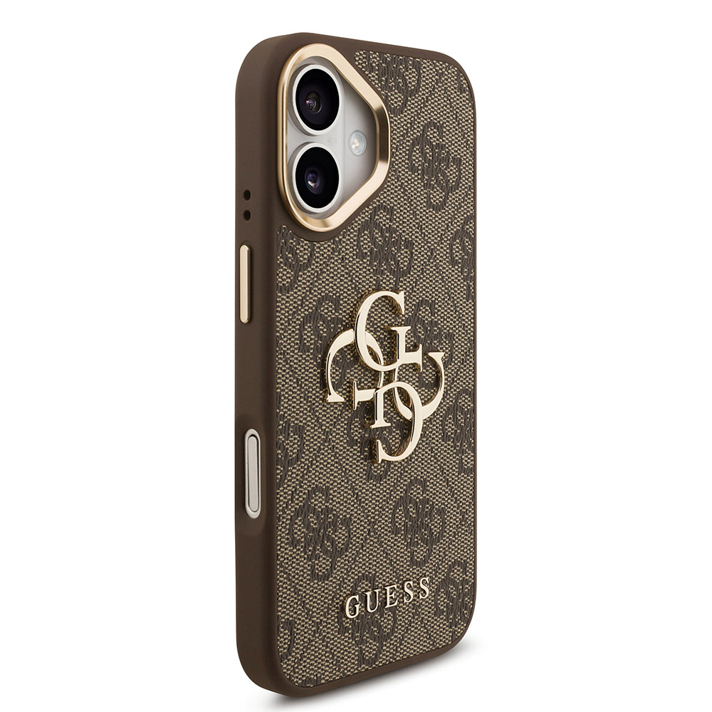 Apple iPhone 17 Kılıf Guess Orjinal Lisanslı 4G Büyük Metal Logolu Kalın Askılı Kapak Siyah