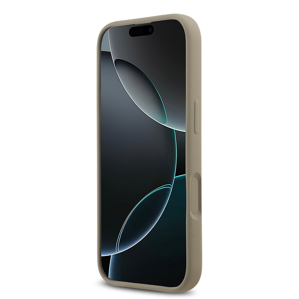 Apple iPhone 17 Kılıf Guess Orjinal Lisanslı Grained Yazı Logolu Kapak Yeşil