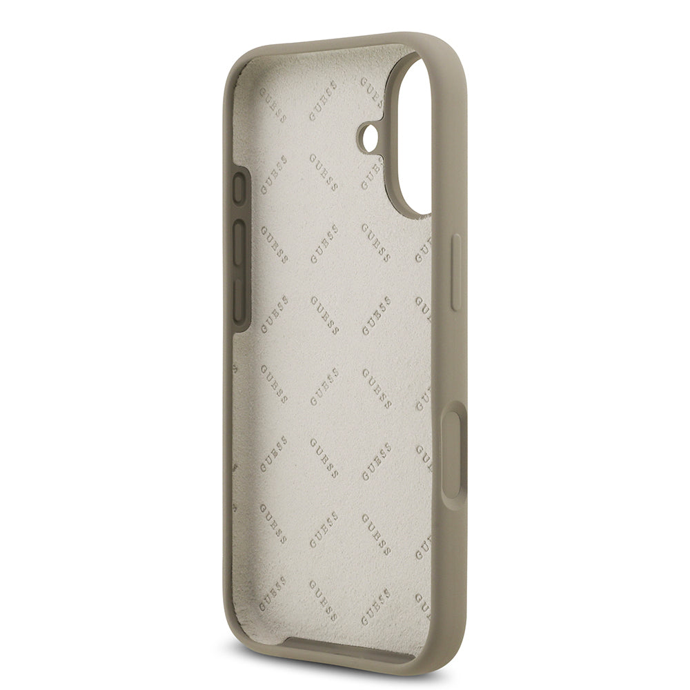 Apple iPhone 17 Kılıf Guess Orjinal Lisanslı Grained Yazı Logolu Kapak Pembe