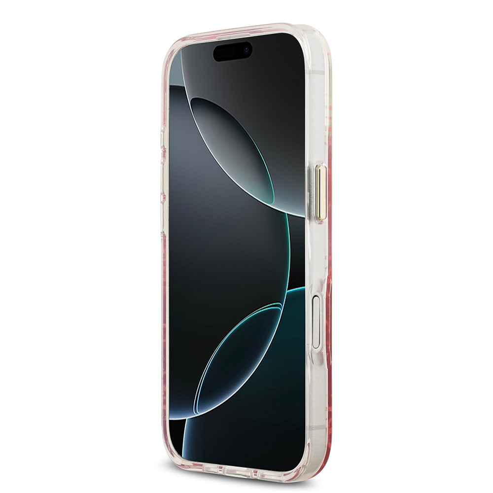 Apple iPhone 17 Kılıf Guess Orjinal Lisanslı M-safe Şarj Özellikli 4G Desenli Simli Silikon Kapak Gri