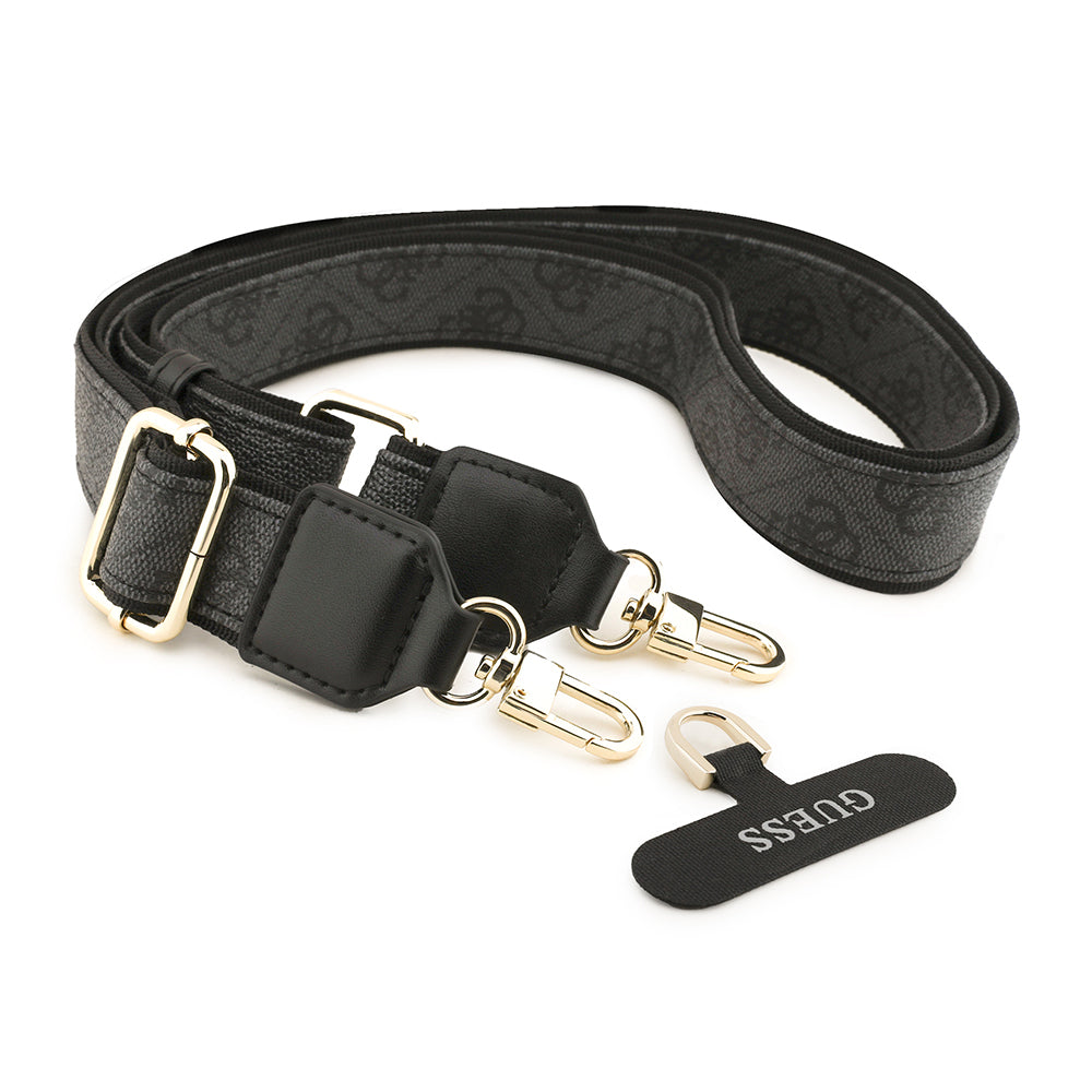 Apple iPhone 17 Kılıf Guess Orjinal Lisanslı M-safe Şarj Özellikli Askılı ve 4G Logo Kartlıklı Kapak Kahverengi