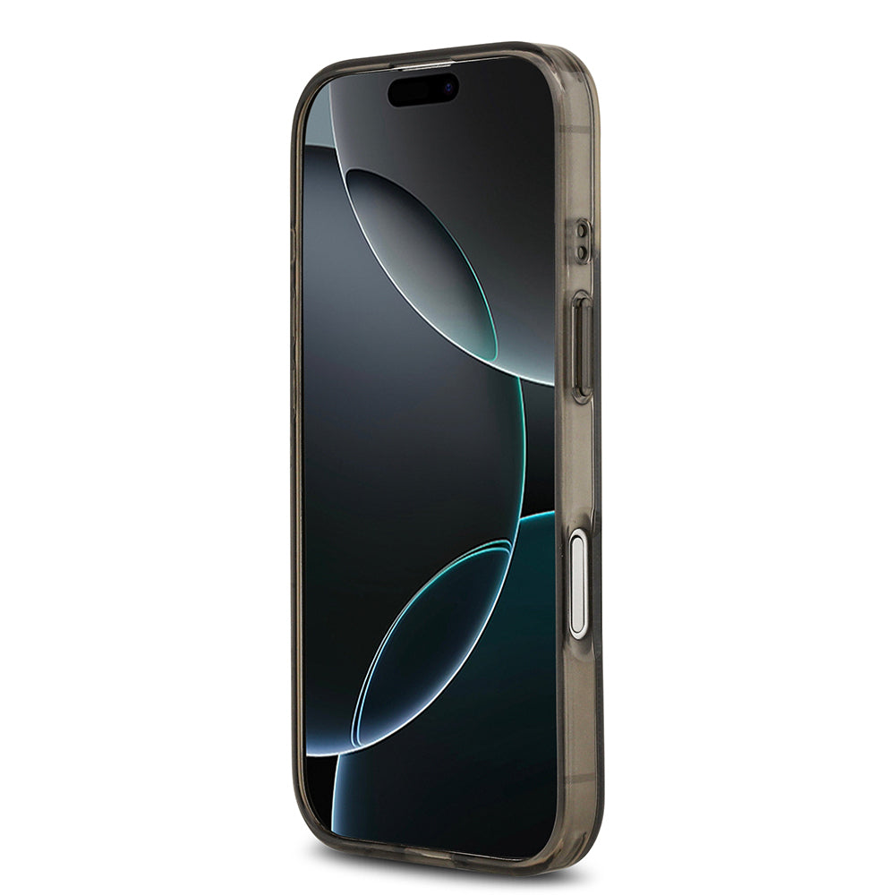 Apple iPhone 17 Kılıf Guess Orjinal Lisanslı M-safe Şarj Özellikli IML Peony ve 4G Desenli Klasik Logolu Kapak Pembe