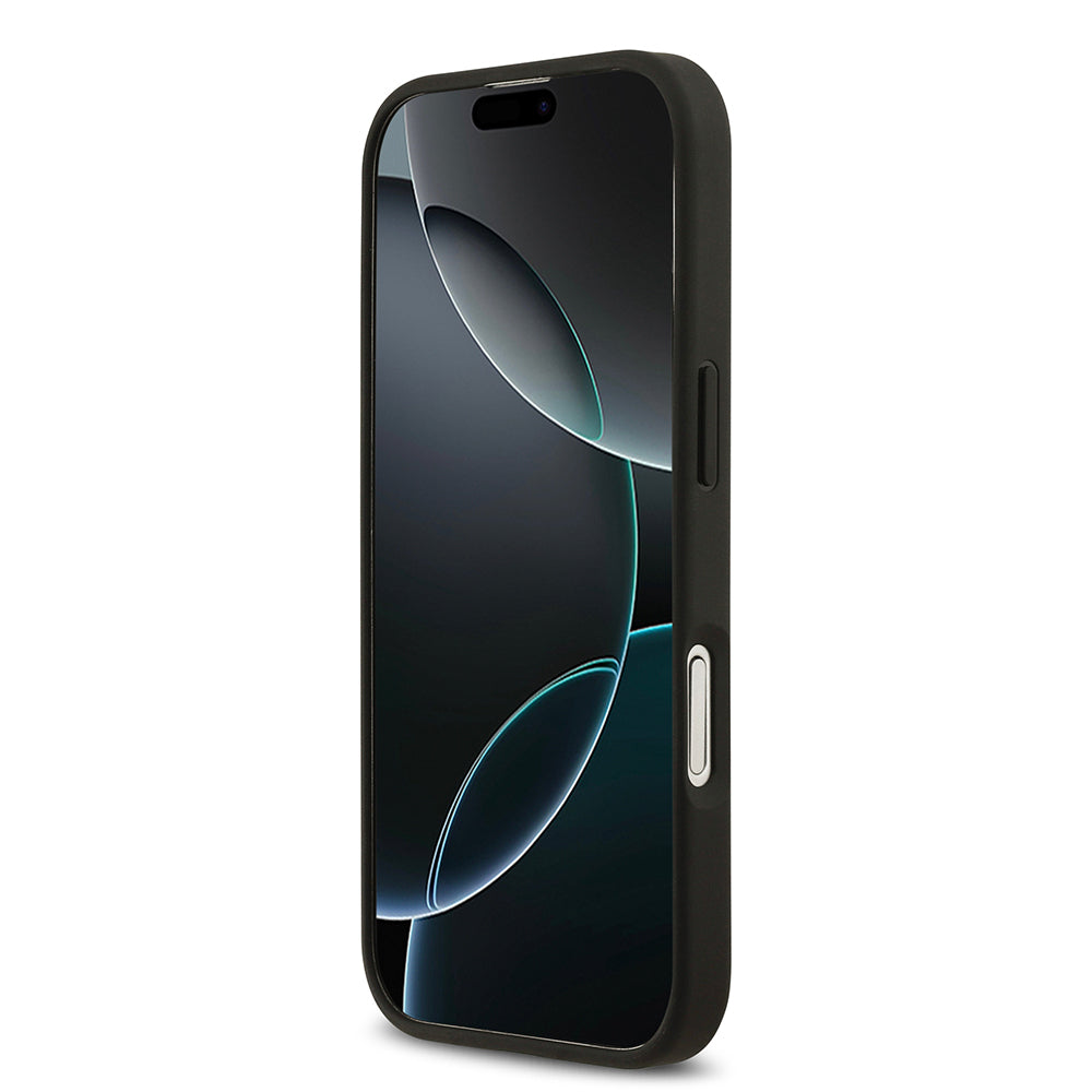 Apple iPhone 17 Kılıf Guess Orjinal Lisanslı M-safe Şarj Özellikli Yazı Logolu Circle Classic Kapak Pembe