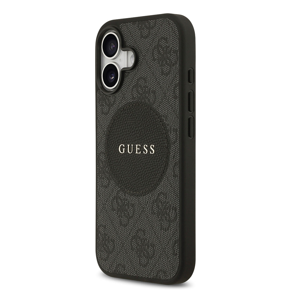 Apple iPhone 17 Kılıf Guess Orjinal Lisanslı M-safe Şarj Özellikli Yazı Logolu Circle Classic Kapak Pembe