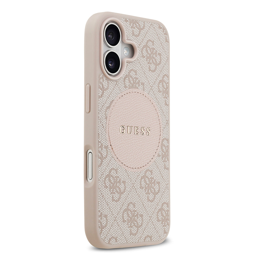 Apple iPhone 17 Kılıf Guess Orjinal Lisanslı M-safe Şarj Özellikli Yazı Logolu Circle Classic Kapak Siyah