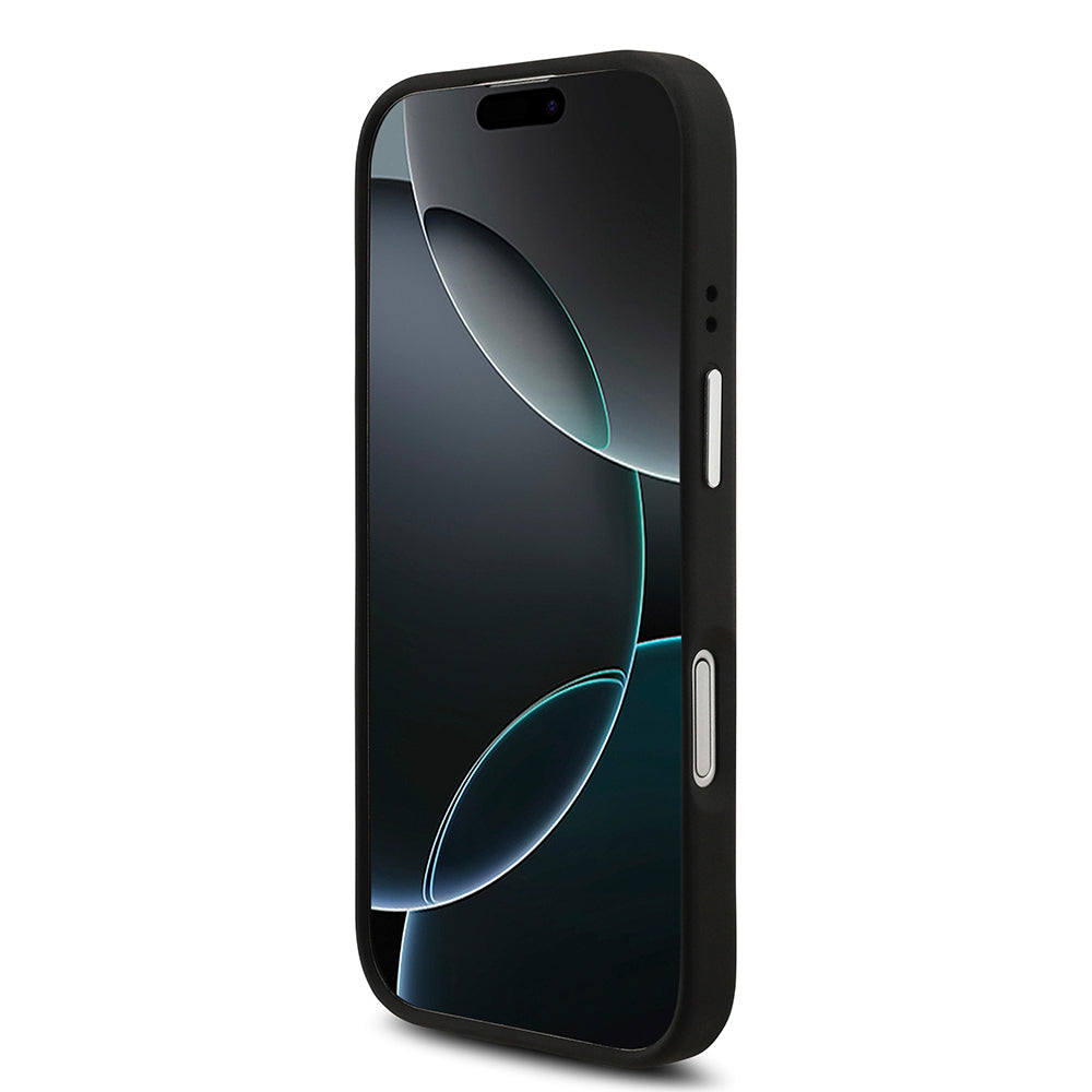 Apple iPhone 17 Kılıf Guess Orjinal Lisanslı PU Deri 4G Büyük Metal Logo Dizaynlı Kapak Siyah