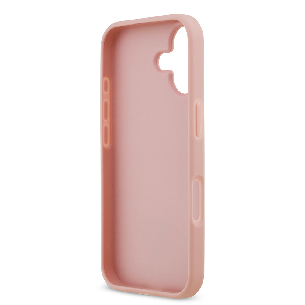 Apple iPhone 17 Kılıf Guess Orjinal Lisanslı Taşlı Arka Yüzey Üçgen Logolu Kapak Pembe
