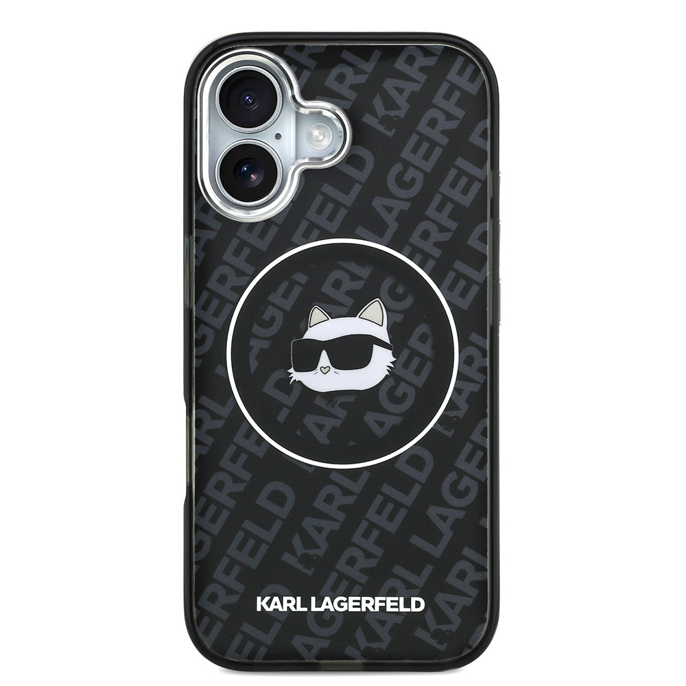 Apple iPhone 17 Kılıf Karl Lagerfeld Orjinal Lisanslı IML Baskılı Choupette Heads Kapak Siyah
