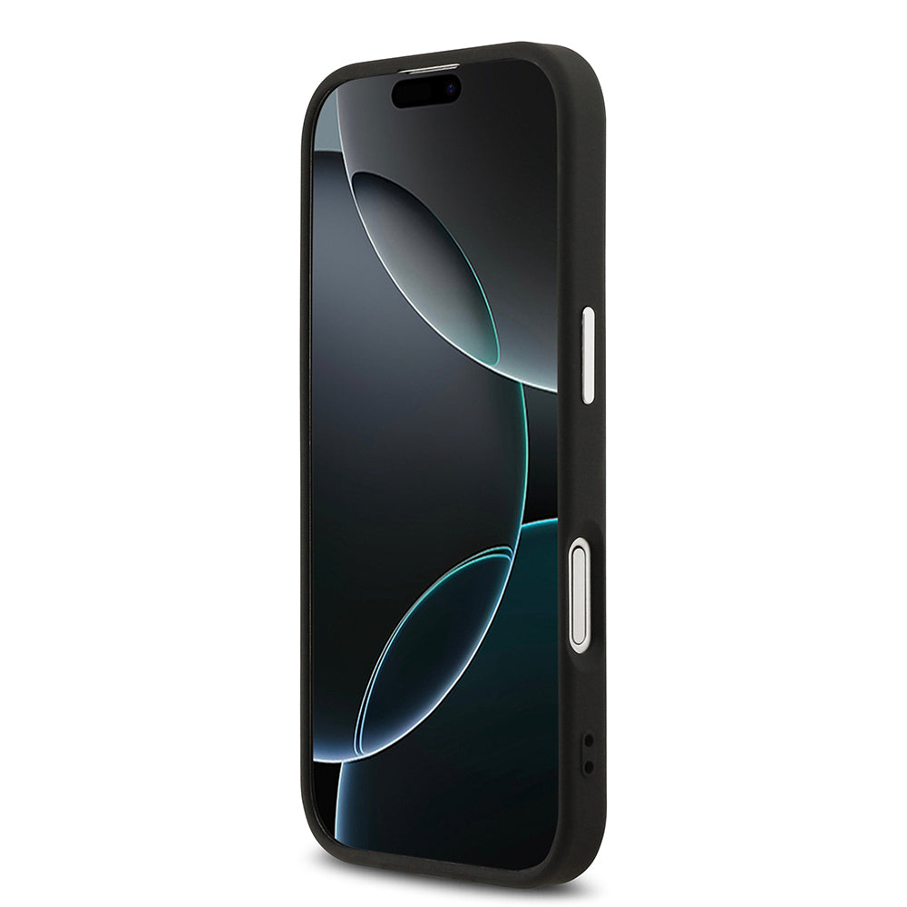 Apple iPhone 17 Kılıf Karl Lagerfeld Orjinal Lisanslı M-safe Şarj Özellikli Metal Kamera ve Buton Tasarımlı Choupette PU Deri Kapak Siyah