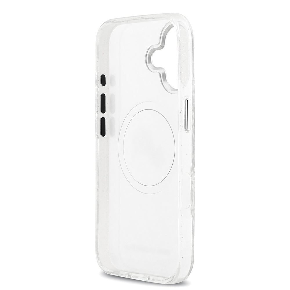 Apple iPhone 17 Kılıf Karl Lagerfeld Orjinal Lisanslı Parlayan Simli Karl & Choupette Heads Kapak Siyah