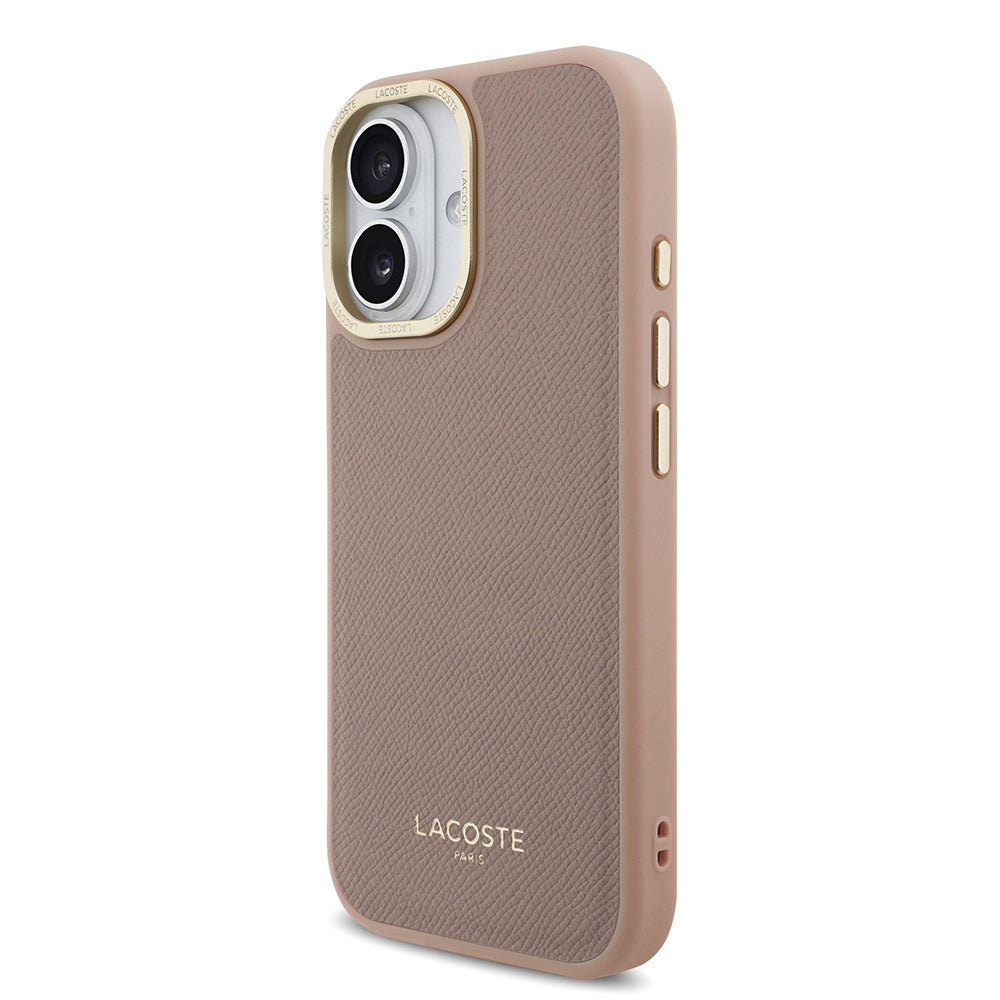 Apple iPhone 17 Kılıf Lacoste Orjinal Lisanslı M-safe Şarj Özellikli Champs Elysees PU Deri Tasarımlı Kapak Siyah