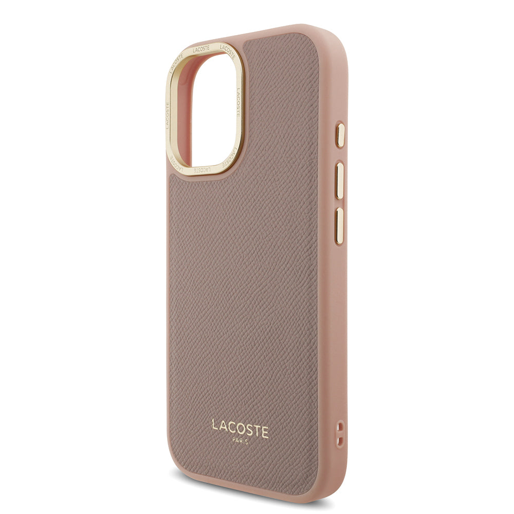 Apple iPhone 17 Kılıf Lacoste Orjinal Lisanslı M-safe Şarj Özellikli Champs Elysees PU Deri Tasarımlı Kapak Siyah