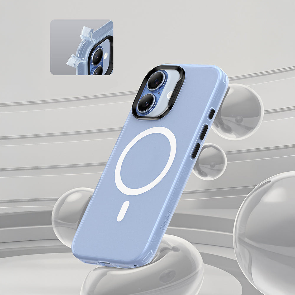 Apple iPhone 17 Kılıf M-safe Şarj Özellikli Benks Lucid Armor Kapak Açık Yeşil