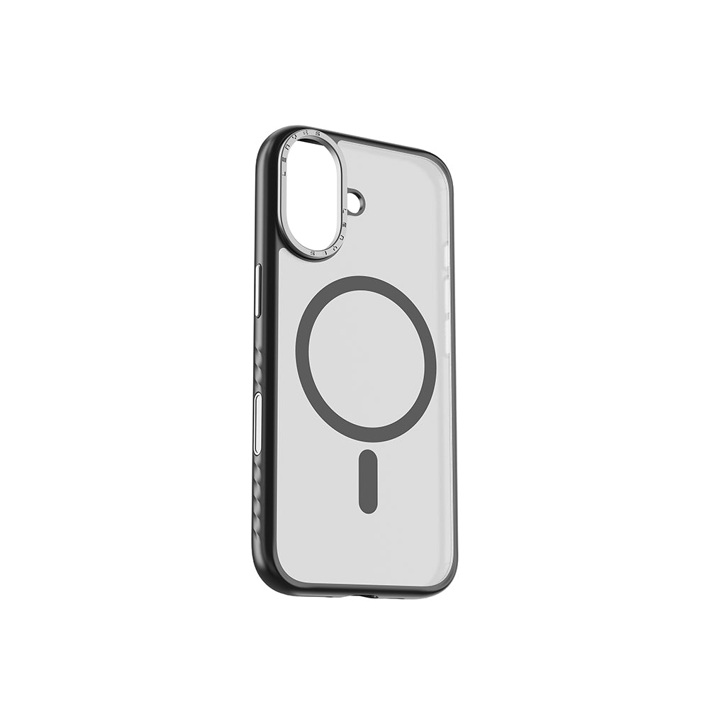 Apple iPhone 17 Kılıf M-safe Şarj Özellikli Metal Kamera Standlı Lenyes CK226 PC Kapak Siyah