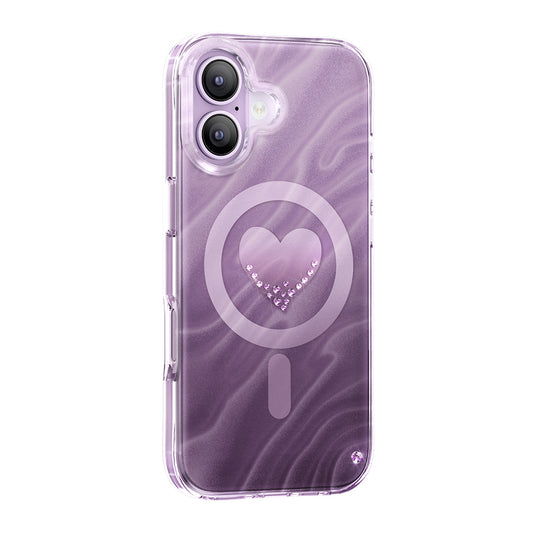 Apple iPhone 17 Kılıf M-Safe Şarj Özellikli Orjinal Swarovski Taşlı Zore Paris Rovix Sert PC Kapak