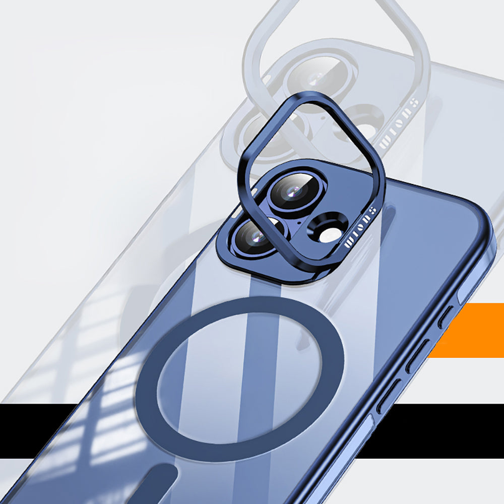 Apple iPhone 17 Kılıf M-safe Şarj Özellikli Wlons Standlı Efsane Kapak Gümüş