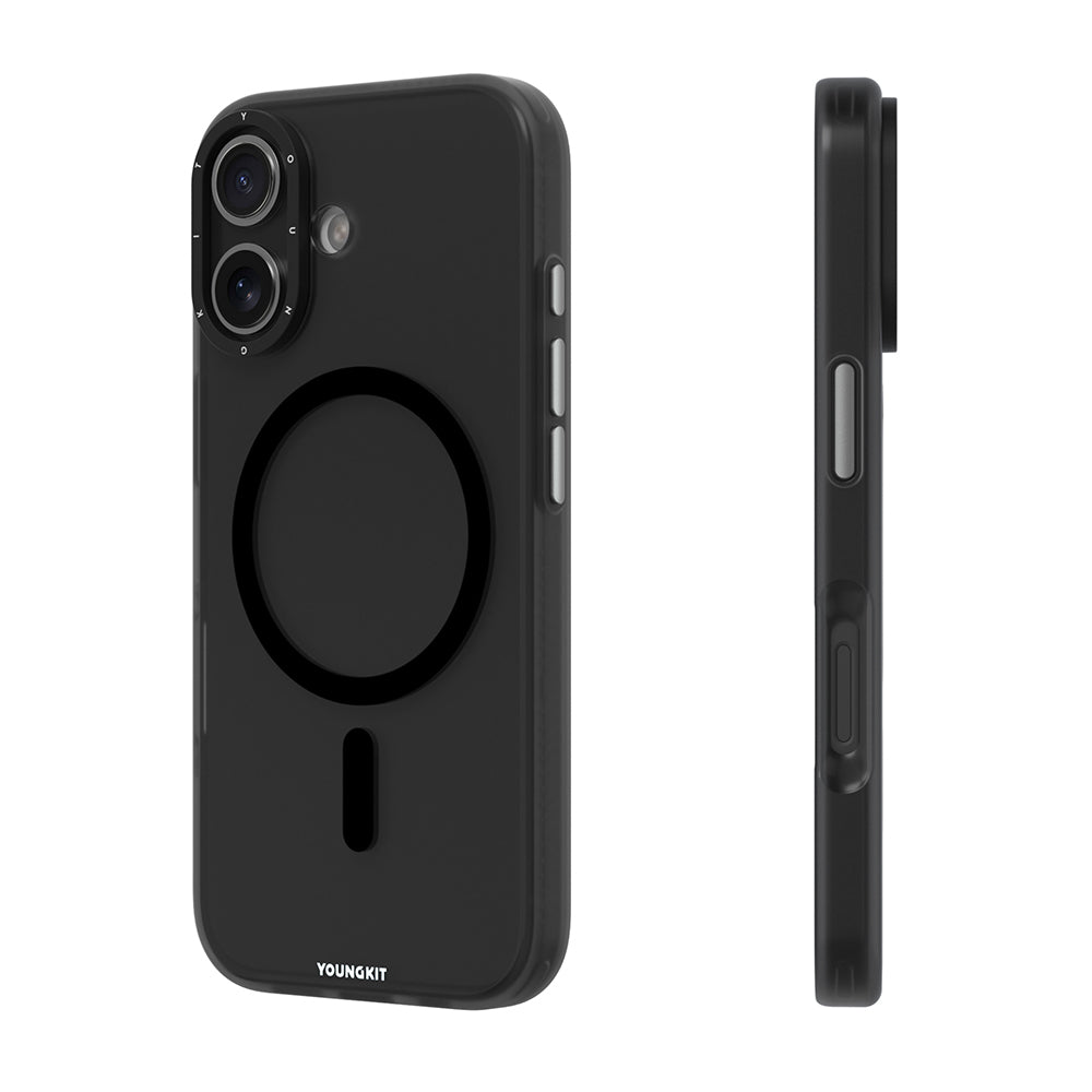 Apple iPhone 17 Kılıf M-safe Şarj Özellikli Youngkit Hidden Sand Serisi Kapak Turuncu