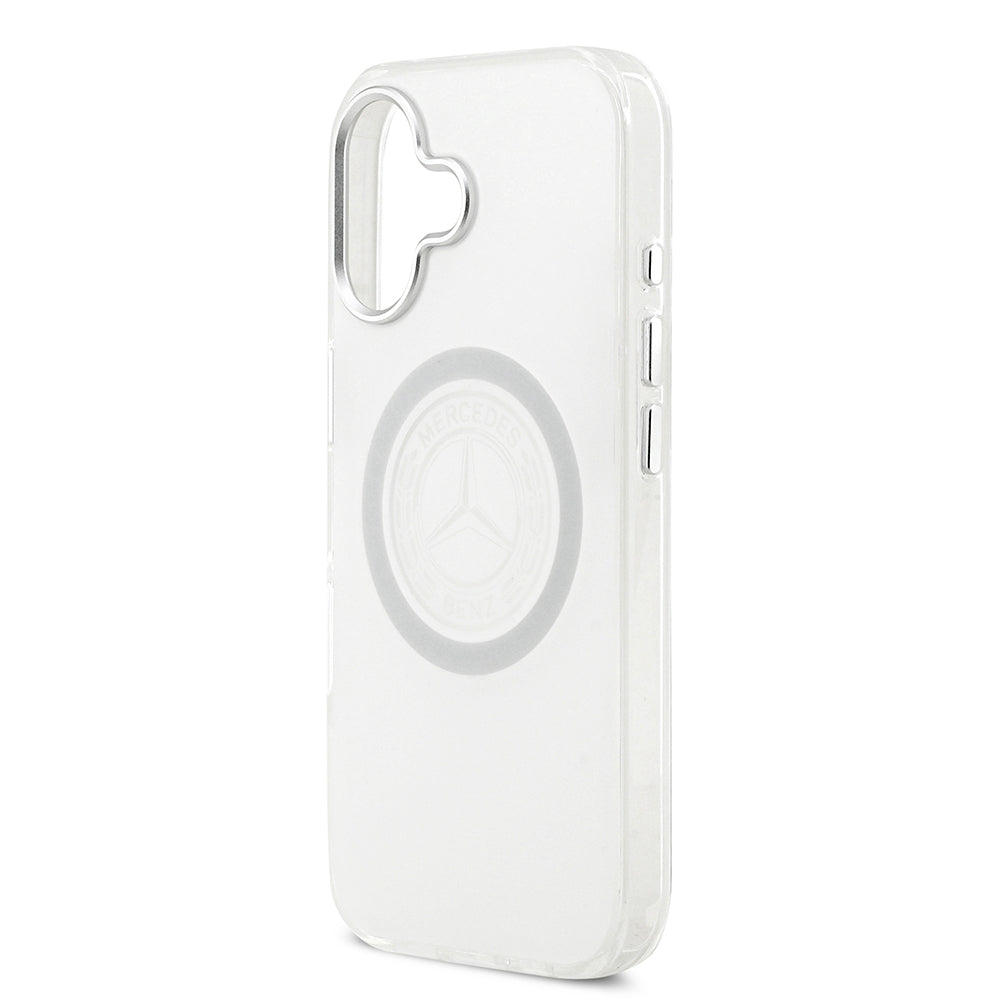 Apple iPhone 17 Kılıf Mercedes Benz Orjinal Lisanslı M-safe Şarj Özellikli Buzlu PC Nostaljik Yıldız Dizayn Kapak Siyah