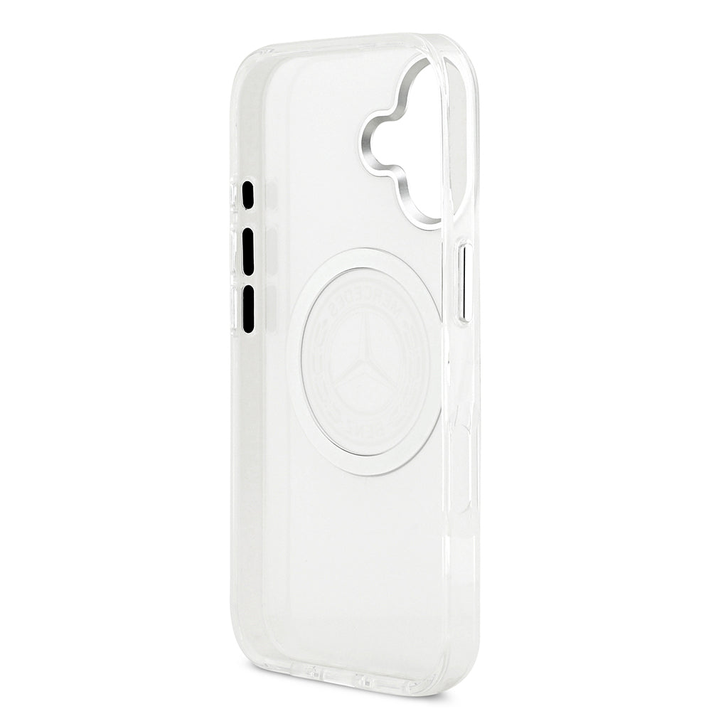 Apple iPhone 17 Kılıf Mercedes Benz Orjinal Lisanslı M-safe Şarj Özellikli Buzlu PC Nostaljik Yıldız Dizayn Kapak Siyah