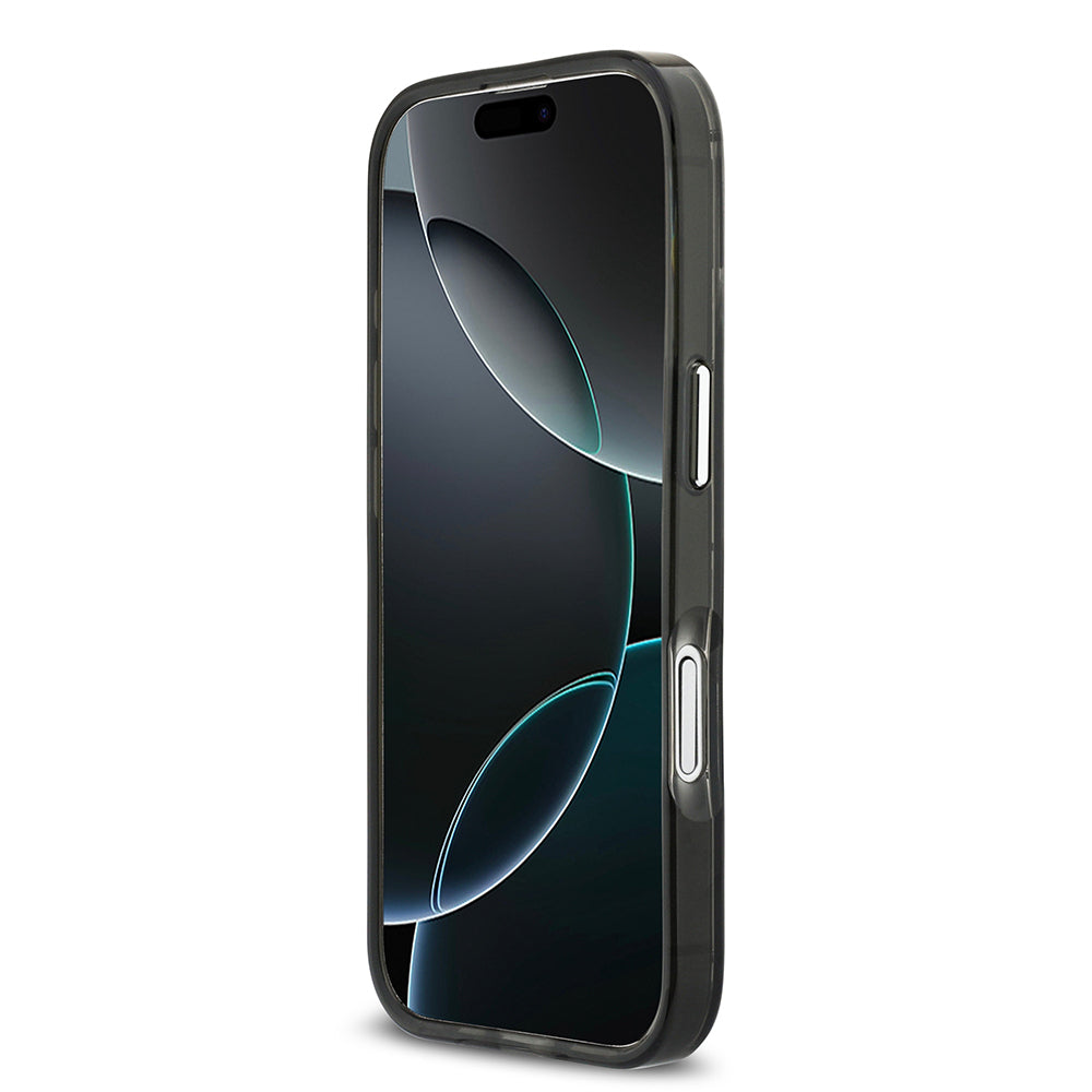 Apple iPhone 17 Kılıf Orjinal Lisanslı M-safe Şarj Özellikli Karl Lagerfeld IML Baskılı Monogram Dizayn Kapak Siyah