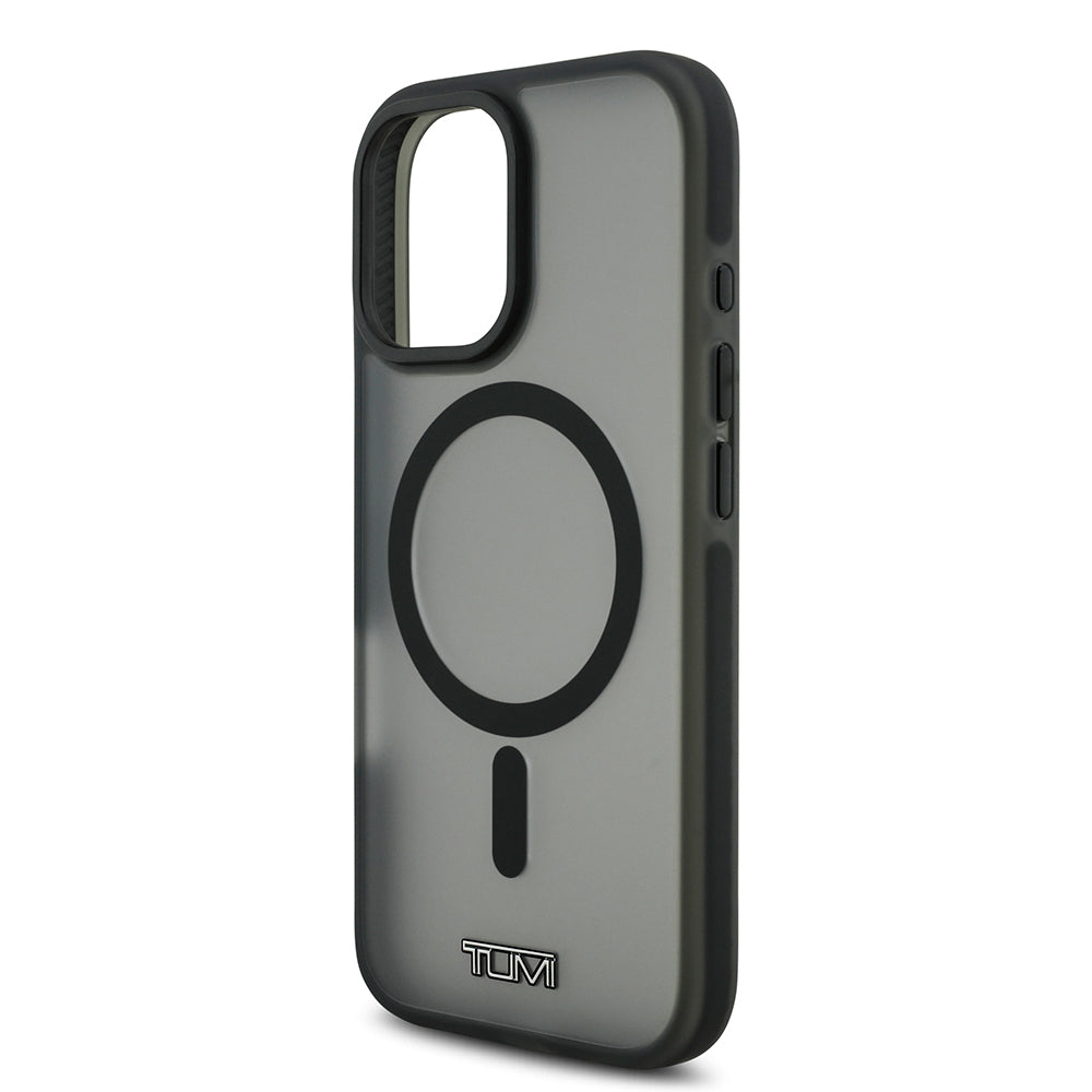 Apple iPhone 17 Kılıf TUMI Orjinal Lisanslı M-safe Şarj Özellikli Buzlu Transparan Kapak Siyah