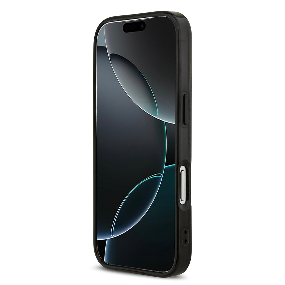 Apple iPhone 17 Pro Kılıf AMG Orjinal Lisanslı M-safe Şarj Özellikli Çift Katmanlı Kırmızı Çapraz Çizgili Kapak Siyah-Kırmızı