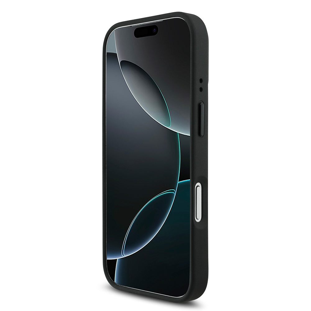 Apple iPhone 17 Pro Kılıf BMW Orjinal Lisanslı M-safe Şarj Özellikli Deri Arka Yüzey Metal Logolu Delikli Şerit Tasarımlı Kapak Mavi