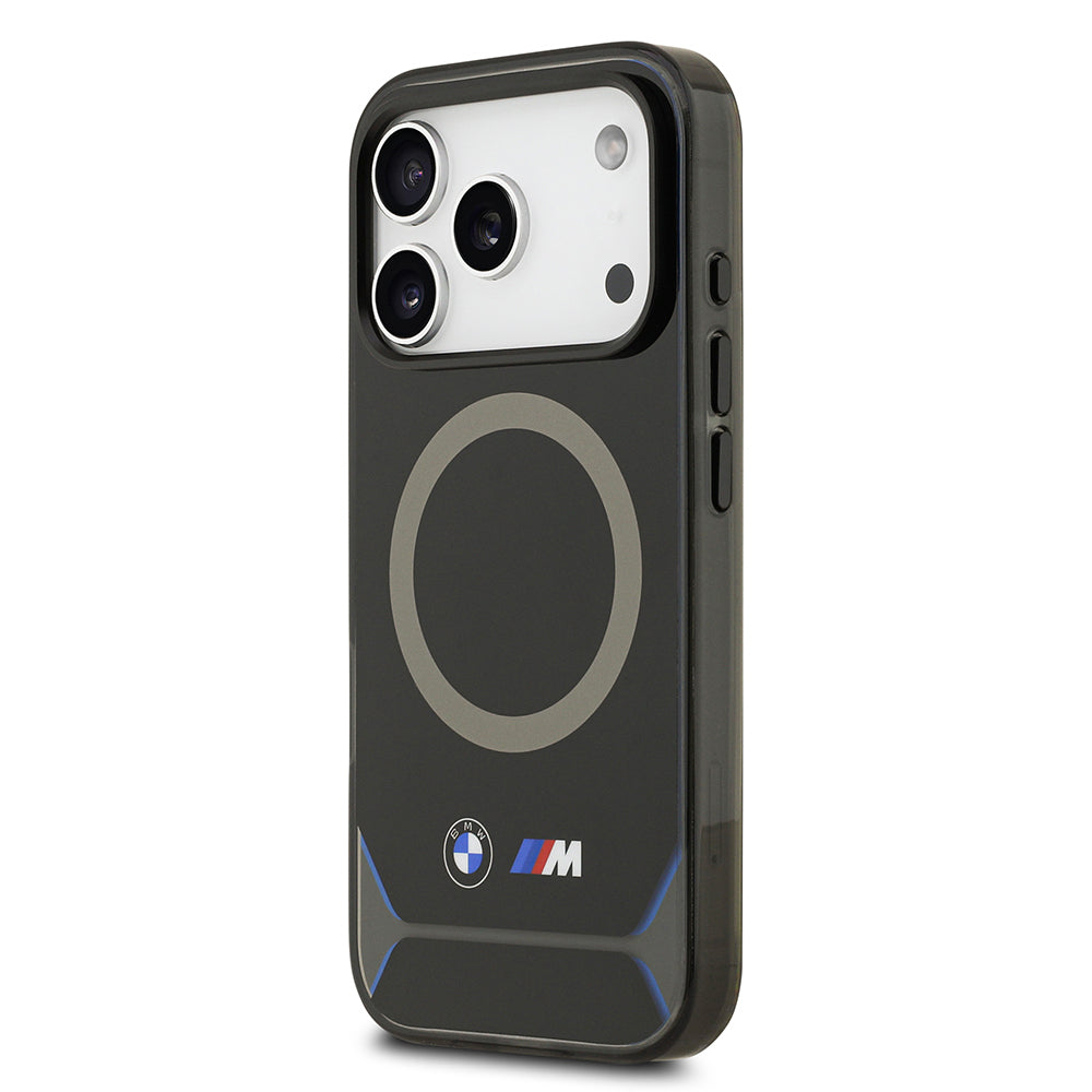 Apple iPhone 17 Pro Kılıf BMW Orjinal Lisanslı M-safe Şarj Özellikli Metal Buton Tasarımlı IML Baskılı M Dizayn Kapak Mavi