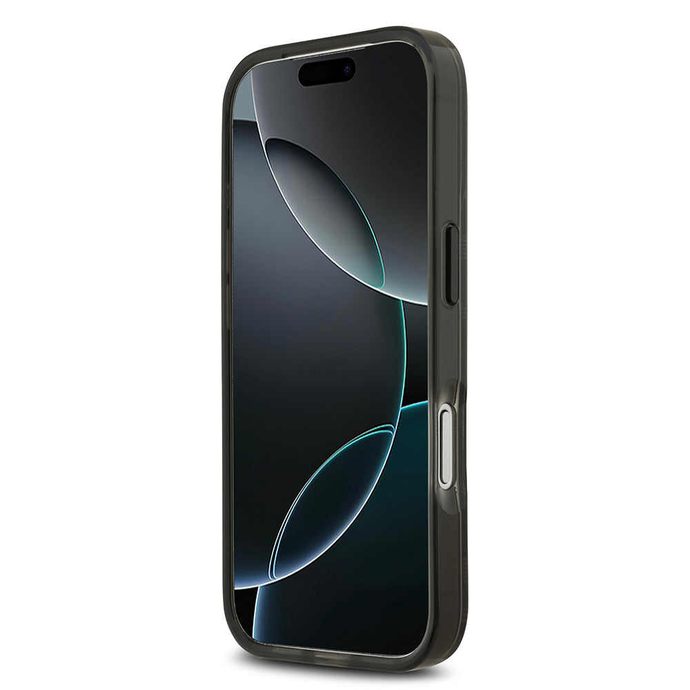 Apple iPhone 17 Pro Kılıf BMW Orjinal Lisanslı M-safe Şarj Özellikli Metal Kamera Butonlu Yatay Şeritli M Dizayn Kapak Gümüş