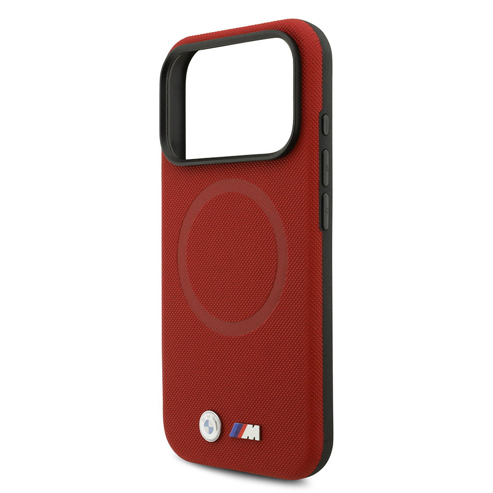 Apple iPhone 17 Pro Kılıf BMW Orjinal Lisanslı M-safe Şarj Özellikli Metal Logolu Delikli M Dizayn Deri Kapak Lacivert